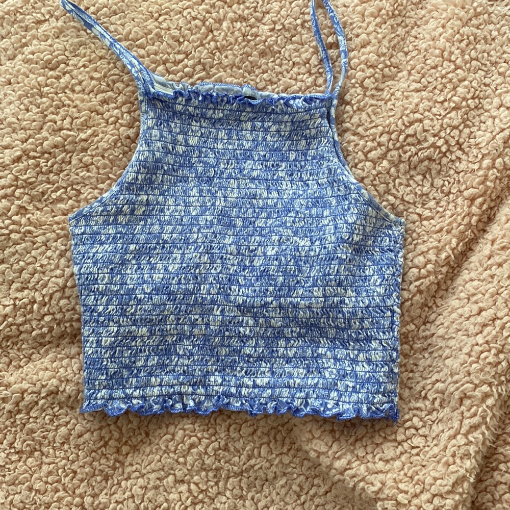Blue crop top
